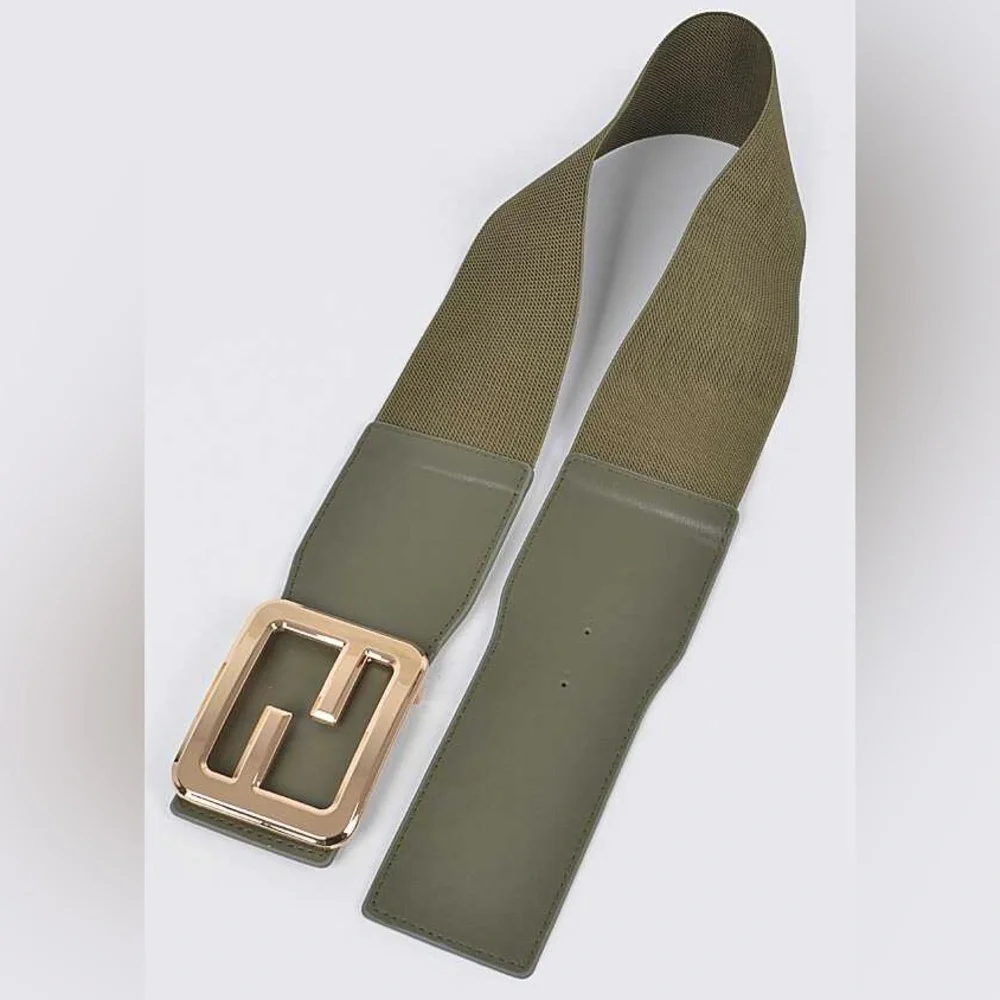Black & Gold Vegan Leather Statement Belt